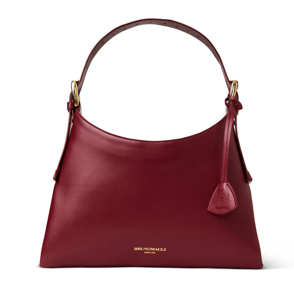 Cora Mini Hobo Wine Nappa Leather Bruno Magli