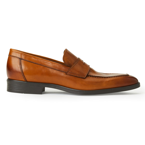 DURANTE Tapered Modern Penny Loafer COGNAC Bruno Magli