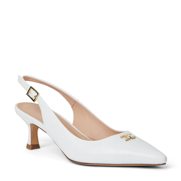 FIONA Slingback pump WHITE CRINKLED PATENT Bruno Magli