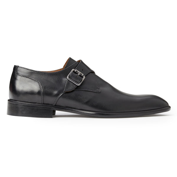 Solero Classic Leather Single Monk Strap Black Bruno Magli