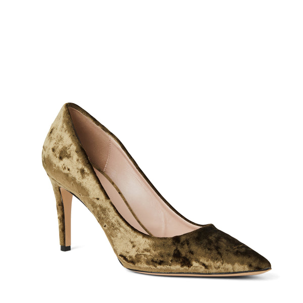 Telma Pointed Toe Pump Olive Velvet Bruno Magli