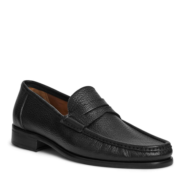 Tonio Slip On Loafer Black Cervo Leather Bruno Magli