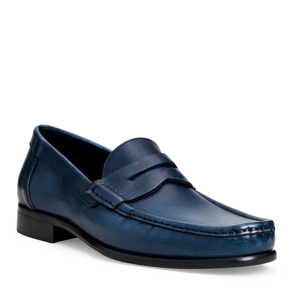 TONIO SLIP ON LEATHER LOAFER BLUE Bruno Magli