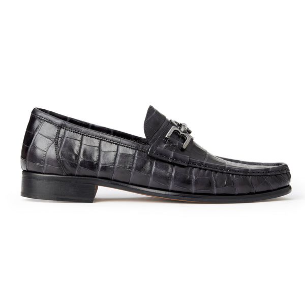 Trieste Classic Moccasin Black Croc Bruno Magli