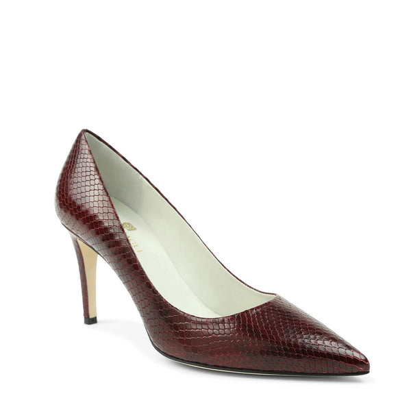 Telma Snake Print Leather Pointed Toe Pump Bordeaux Bruno Magli