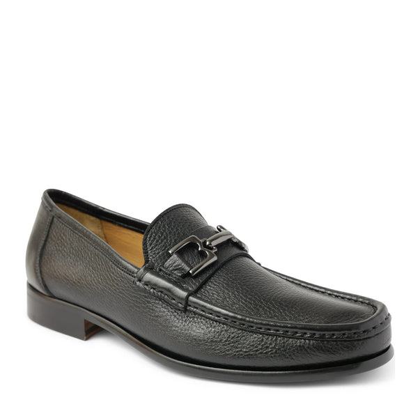 Trieste Classic Leather Moccasin Black Cervo Bruno Magli