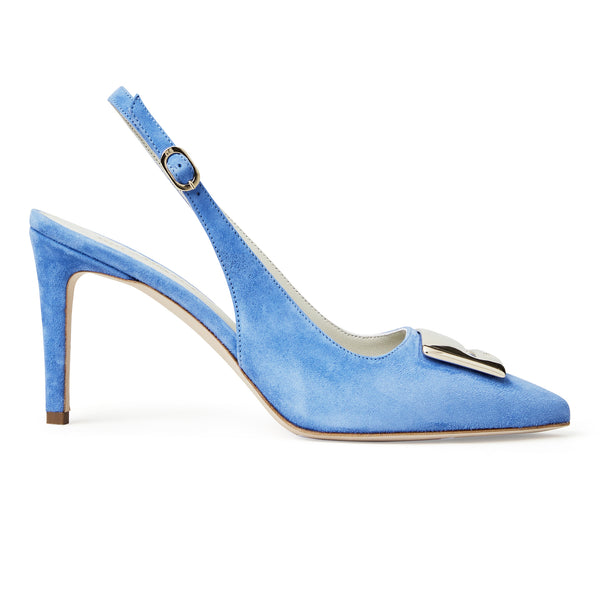 Blue suede sale slingback shoes