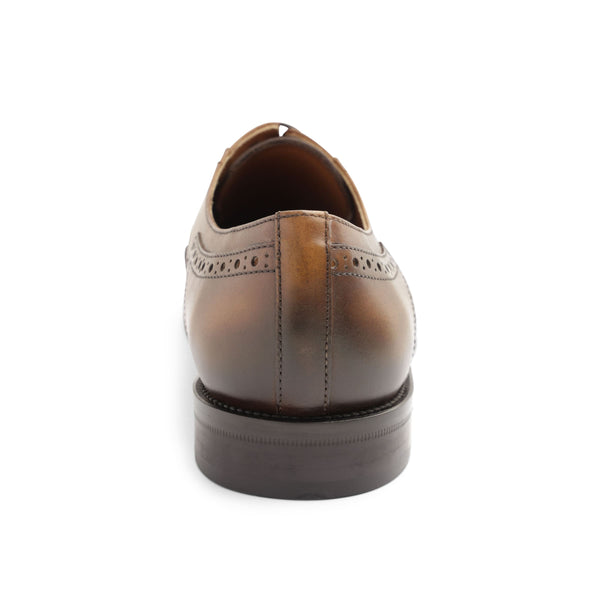 Atillio Wingtip Leather Blucher - Cognac – Bruno Magli