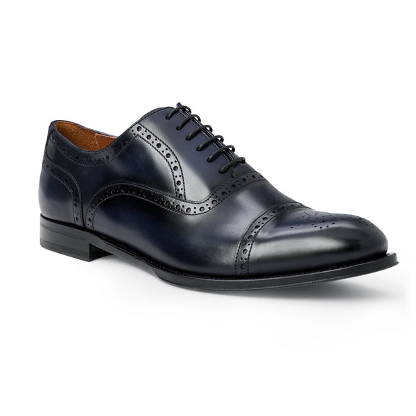 COLLEZIONE JACK LEATHER LACE UP OXFORD NAVY Bruno Magli