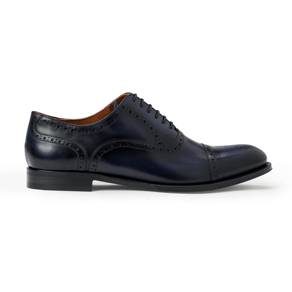 COLLEZIONE JACK LEATHER LACE UP OXFORD NAVY Bruno Magli