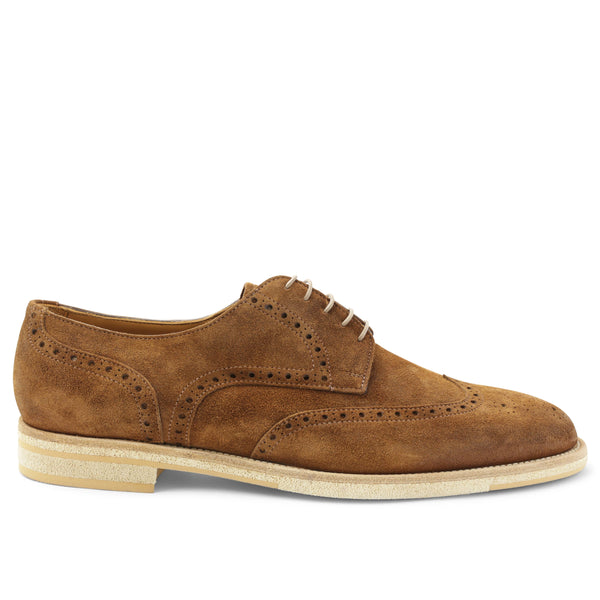 Milano Classic Wingtip Suede Oxford Cognac Bruno Magli