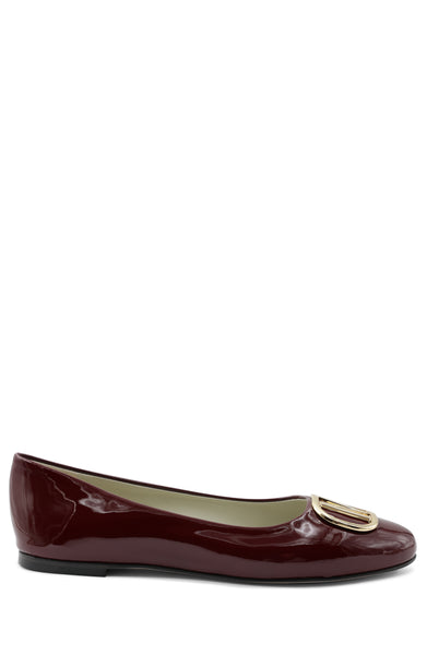 Mimi Signature Leather Ballet Flat Bordeaux Patent Bruno Magli