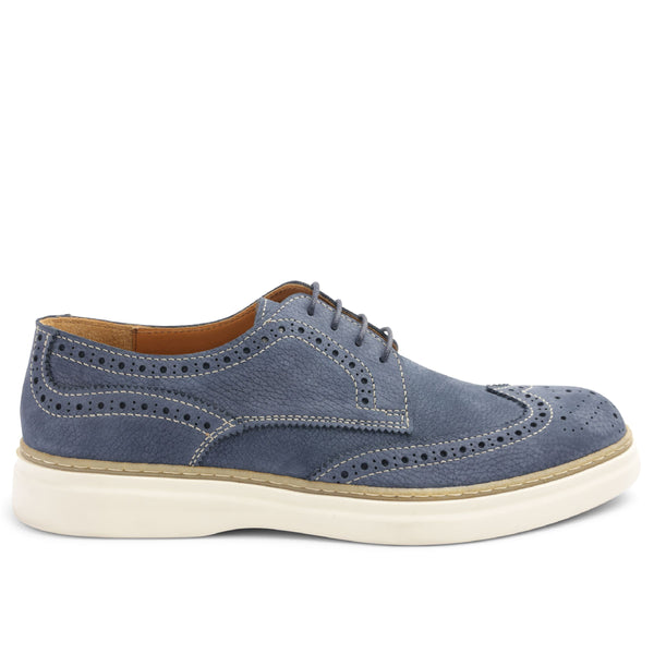 Salento Brogue Wingtip Leather Derby Blue Bruno Magli