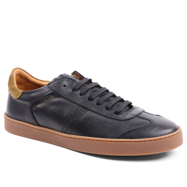 Bono Leather Lace Up Sneaker Black Bruno Magli