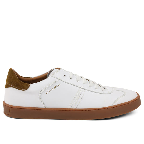 Bono Leather Lace Up Sneaker White Bruno Magli