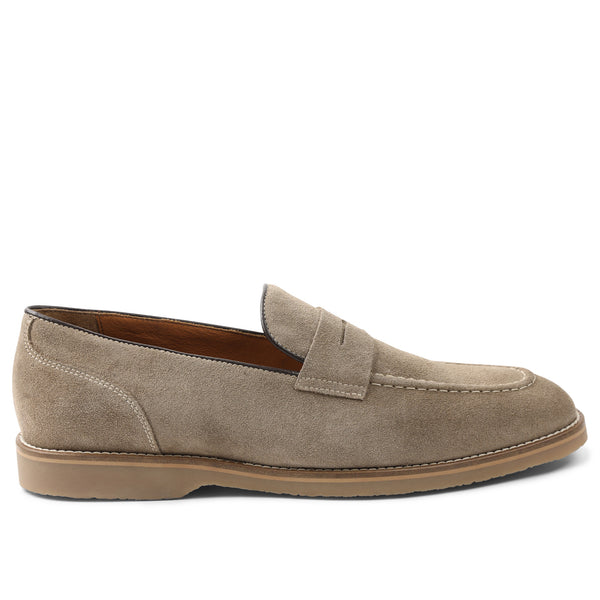 Cali Suede Penny Loafer Taupe Bruno Magli