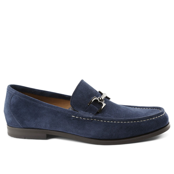 Enrico Suede Bit Loafer Slip On Navy Bruno Magli