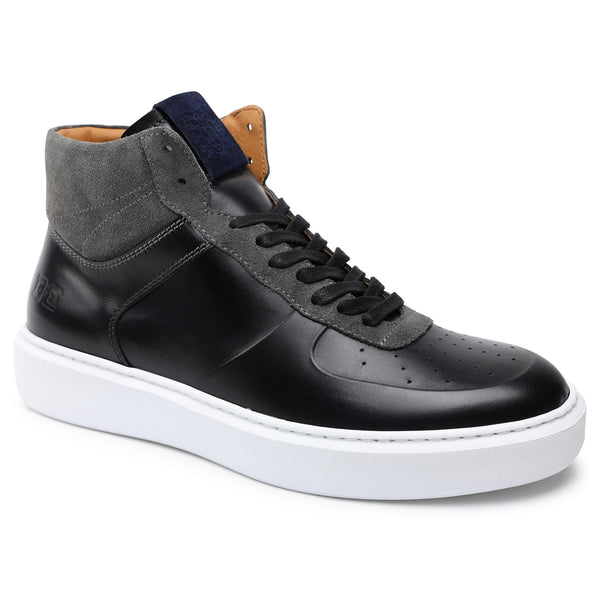 Festa High Top Lace Up Sneaker Black Grey Bruno Magli