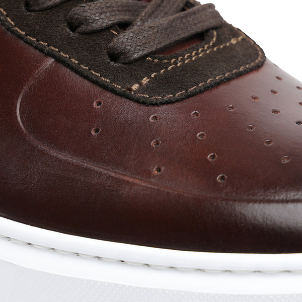 Festa High-Top Lace-Up Sneaker - Rust/Dark Brown