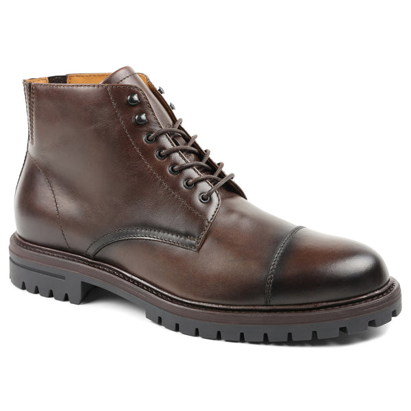 Hollis Cap Toe Lace Up Boot Rust Bruno Magli