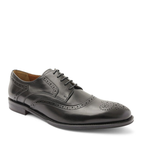 Atillio Wingtip Leather Blucher Black Bruno Magli