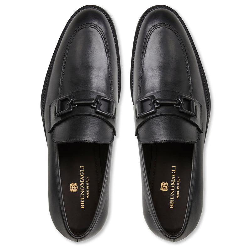 Corrado bit leather loafer-Black