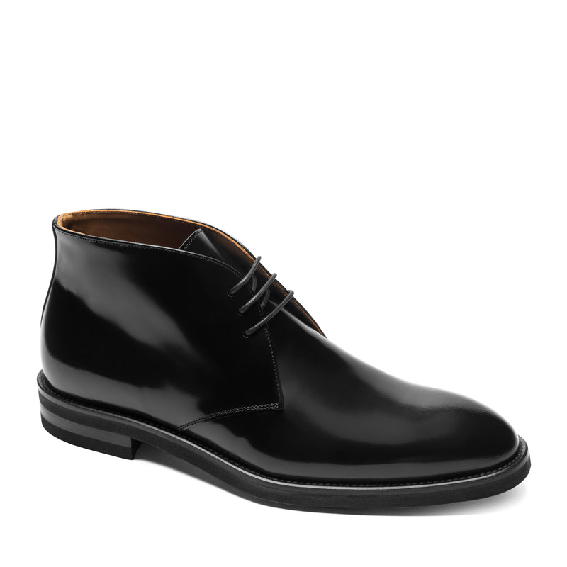 Claudio Leather Chukka-Black