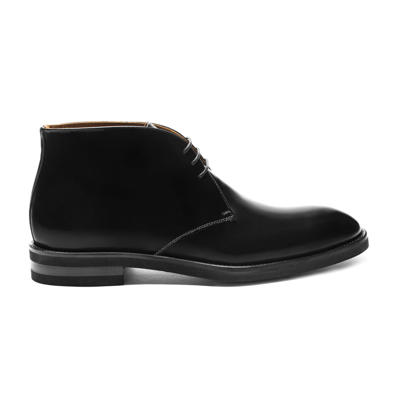 Claudio Leather Chukka-Black