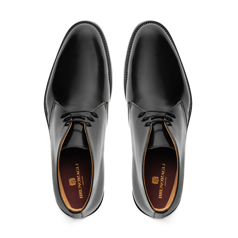 Claudio Leather Chukka-Black