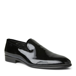 Danilo A-Line Patent Leather Smoking Slipper-Black