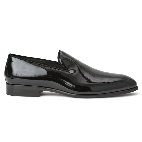 Danilo A-Line Patent Leather Smoking Slipper-Black