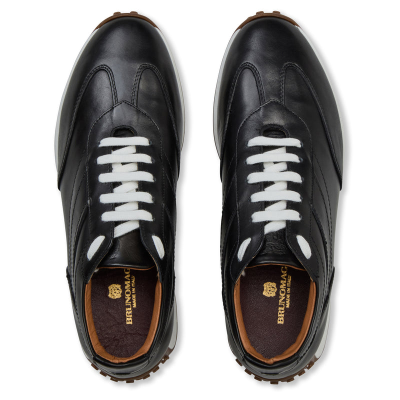 Duccio mid leather Jogger sneaker-Black