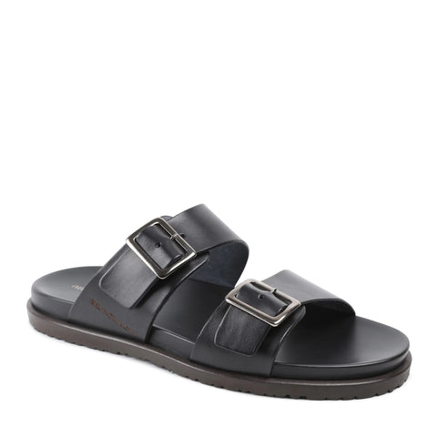 Erasmo Double Buckle Sandal Black Bruno Magli