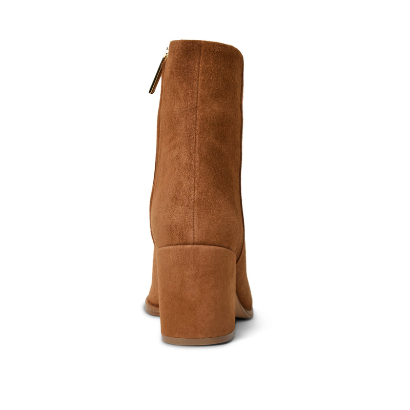 Fenice Side Zip Boot Cognac Suede