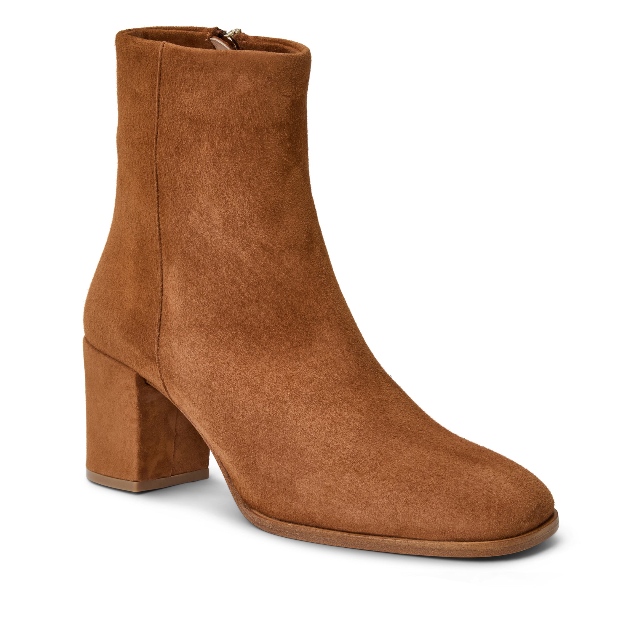 Fenice Side Zip Boot Cognac Suede Bruno Magli