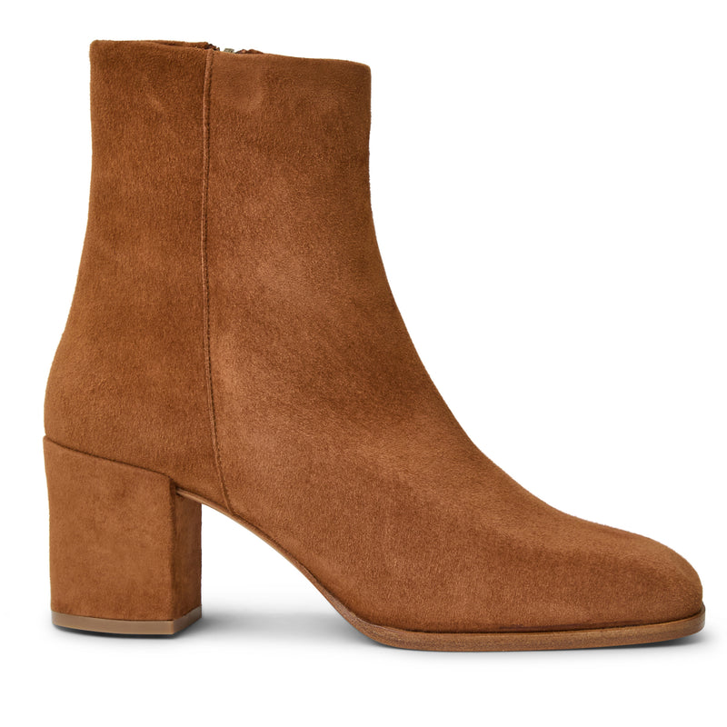 Fenice Side Zip Boot Cognac Suede