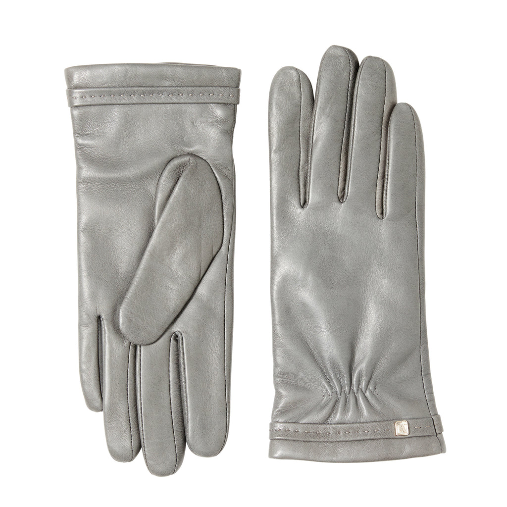 NWT Gray Bowie Leather Gloves - sold Women large msrp $193