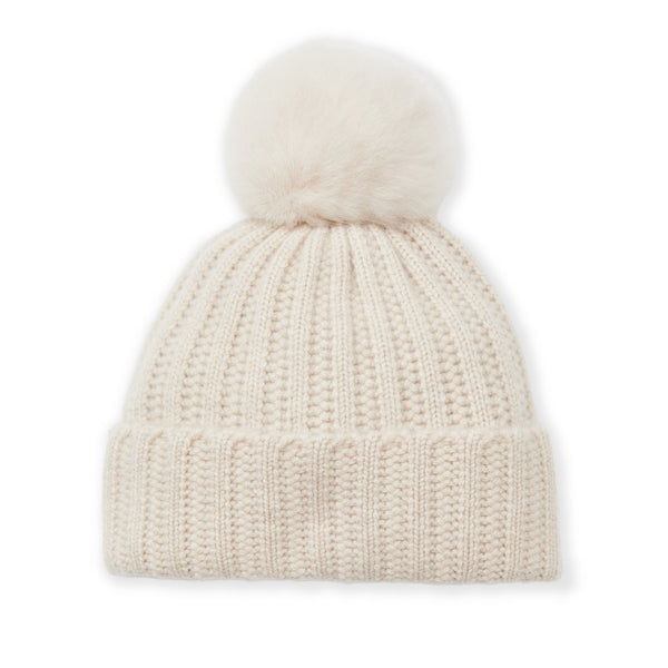 Women's LADDERSTITCH HAT W/ SHEARLING POM Oat