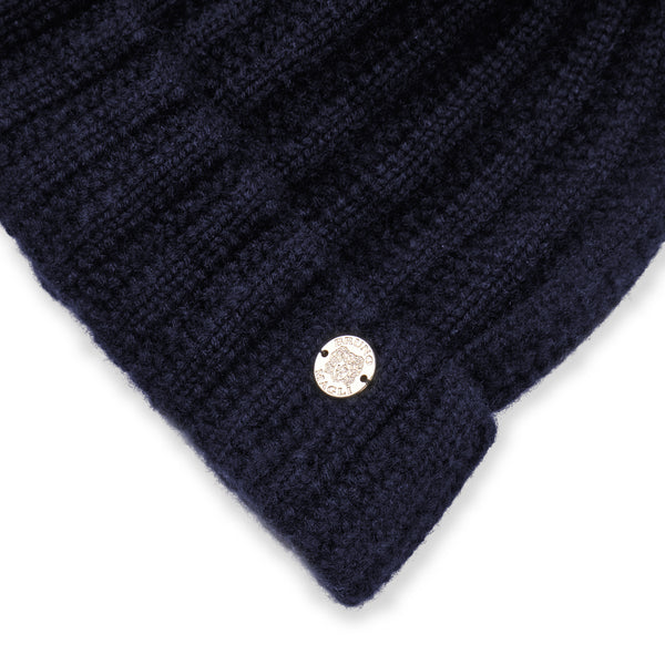 Women's LADDERSTITCH HAT W/ SHEARLING POM Navy