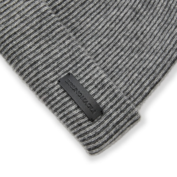 Men's Cashmere 2-tone Ribbed Hat Grey