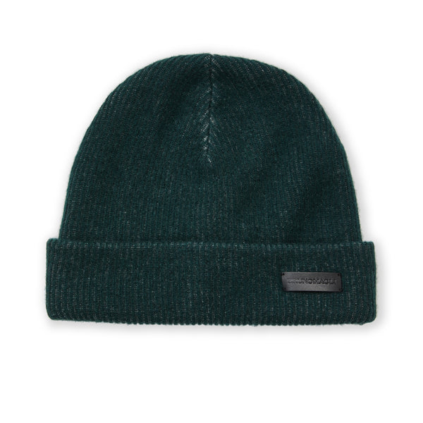 Men's Cashmere 2-tone Ribbed Hat Green