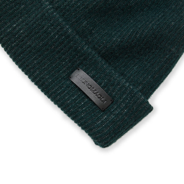 Men's Cashmere 2-tone Ribbed Hat Green