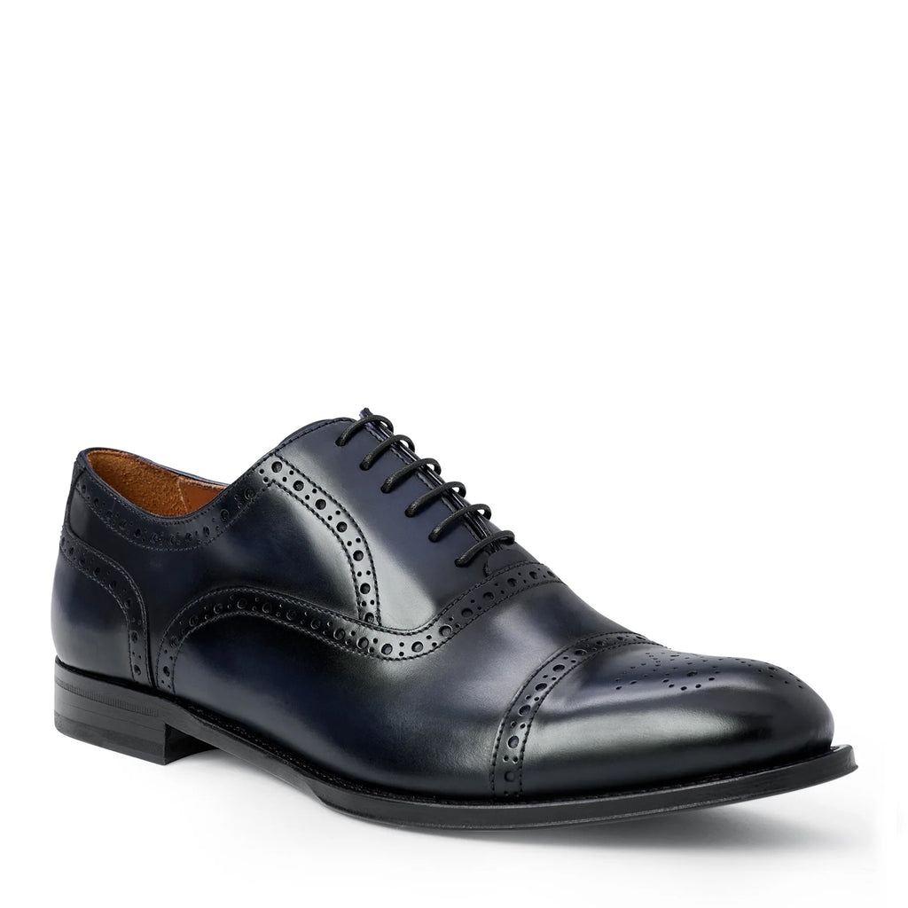 COLLEZIONE JACK LEATHER LACE UP OXFORD NAVY Bruno