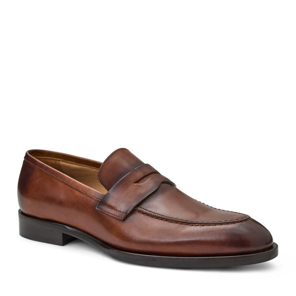 Payton Burnished Penny Loafer-Cognac