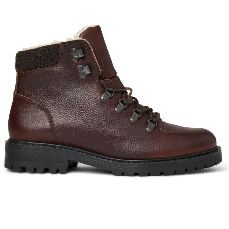 Philip Lace Up Leather Boot - Brown