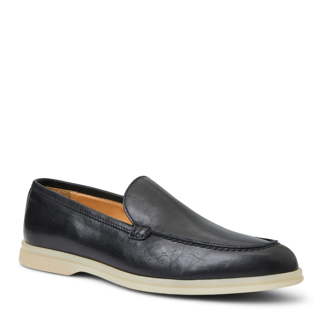 Primo Casual Slip on Loafer Black Leather Bruno Magli