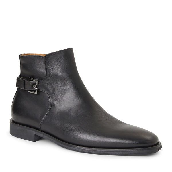 Rubino Leather Side Zip Boot- Black