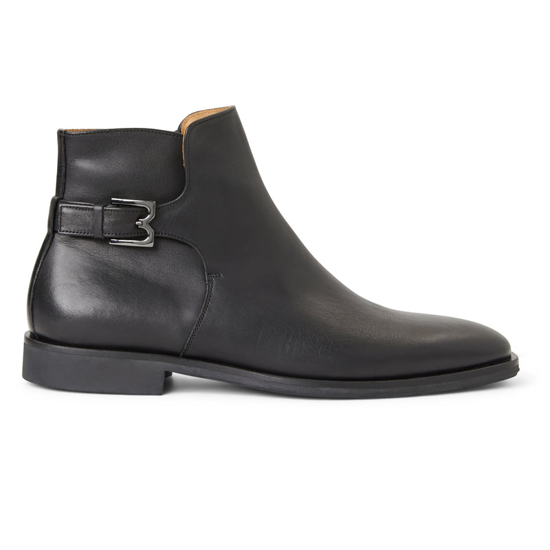 Rubino Leather Side Zip Boot- Black