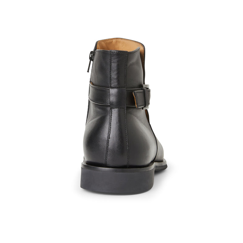 Rubino Leather Side Zip Boot- Black