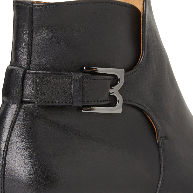 Rubino Leather Side Zip Boot- Black